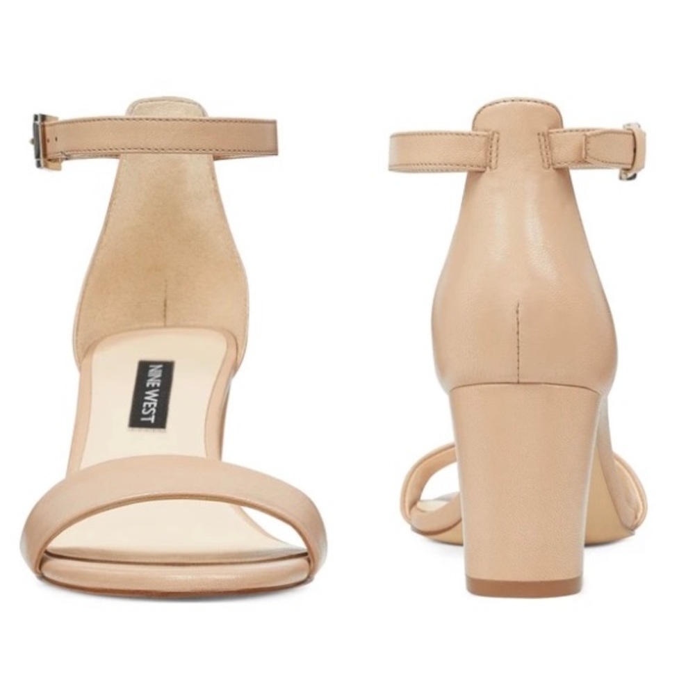 NWT Nine West Pruce Ankle Strap Block Heel Sandals